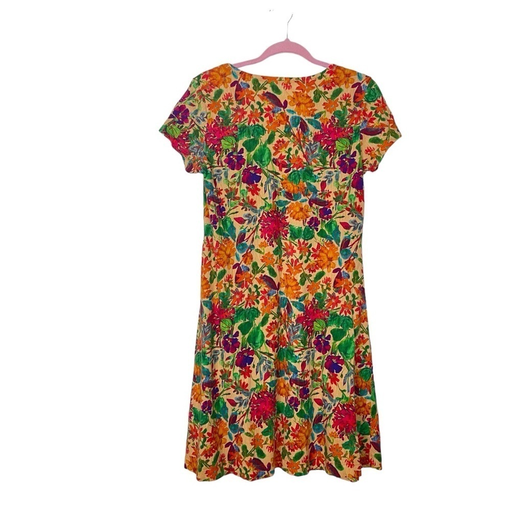 Peruvian Connection Tropico Dress Floral Print Pima Cotton M - Picture 4 of 10